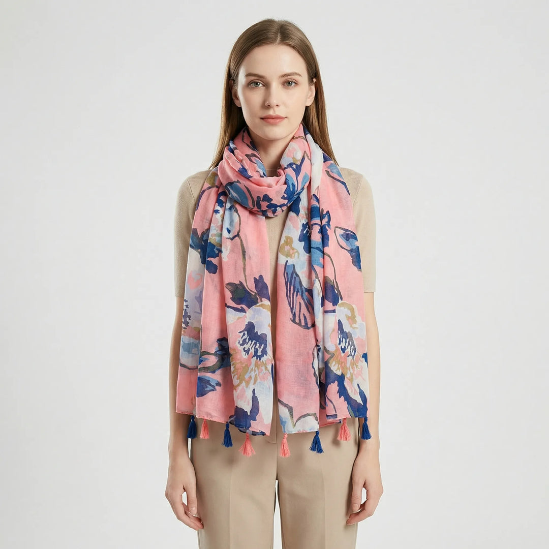 Lichte Damesdoek Met Kwastjesdetails - Janice