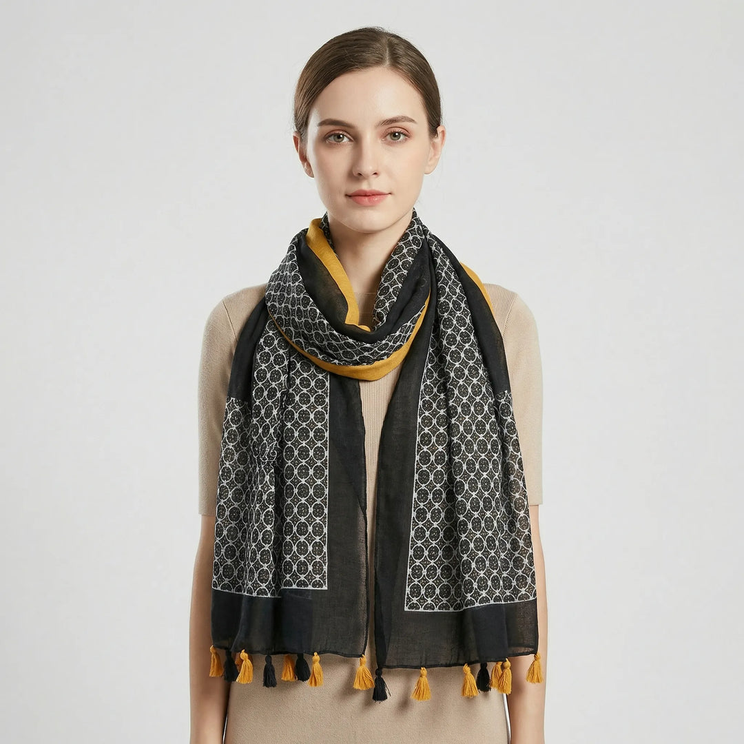 Lichte Damesdoek Met Kwastjesdetails - Janice