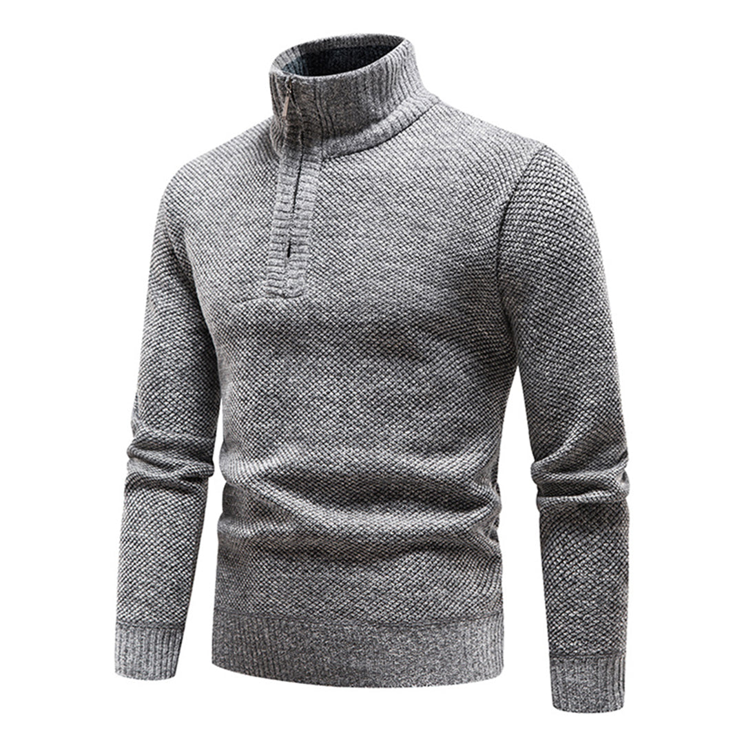 Knitted Men's Sweater with Half Zipper – Cedric