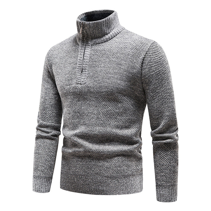 Knitted Men's Sweater with Half Zipper – Cedric