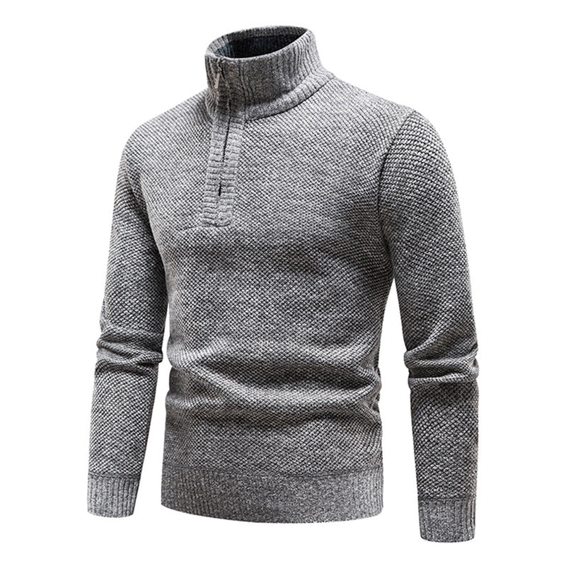 Knitted Men's Sweater with Half Zipper – Cedric