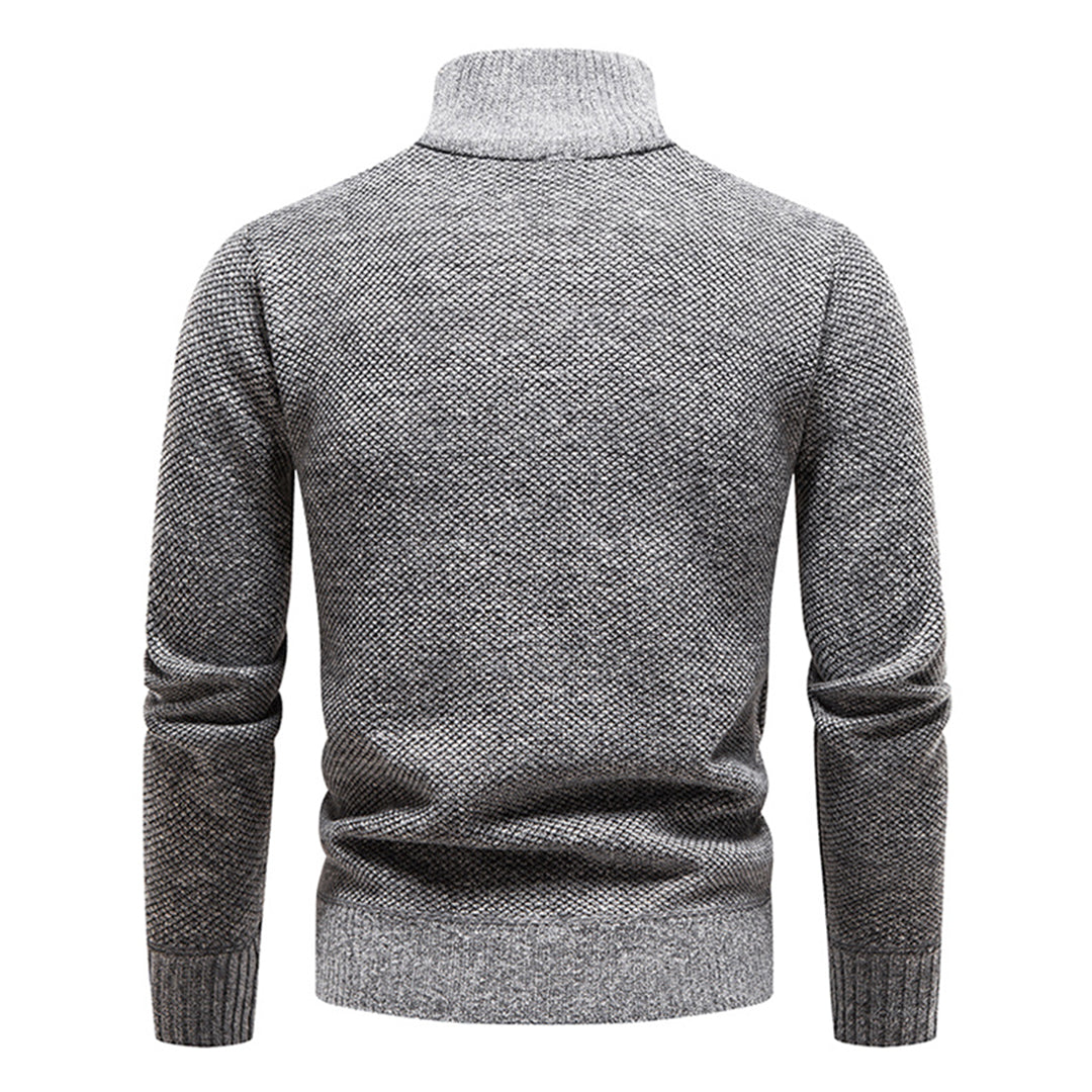 Knitted Men's Sweater with Half Zipper – Cedric