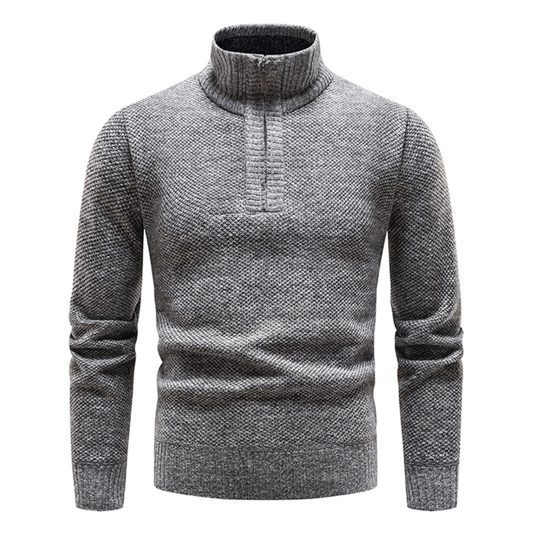 Knitted Men's Sweater with Half Zipper – Cedric