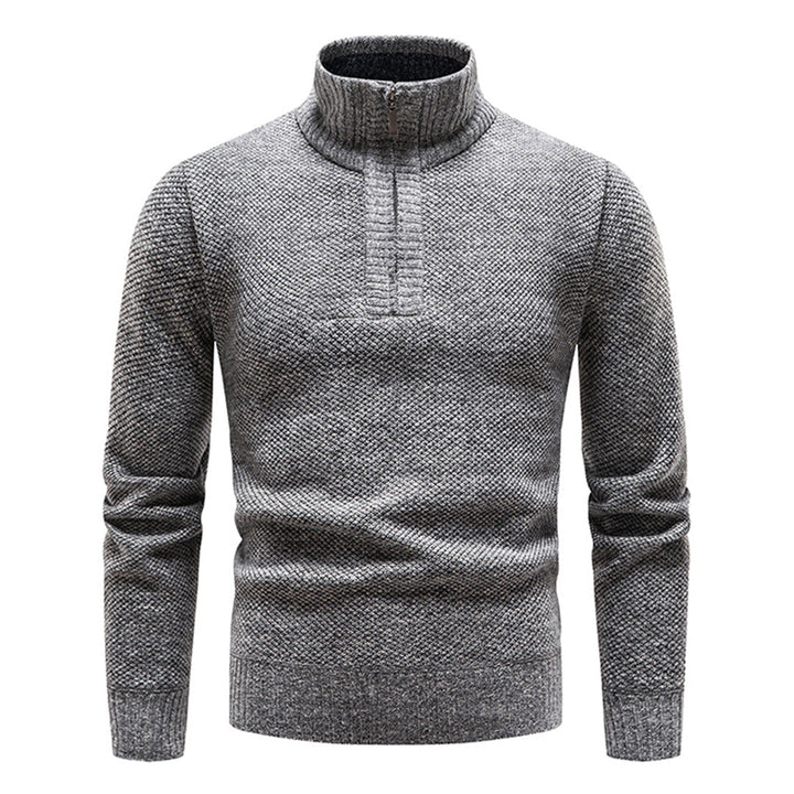 Knitted Men's Sweater with Half Zipper – Cedric