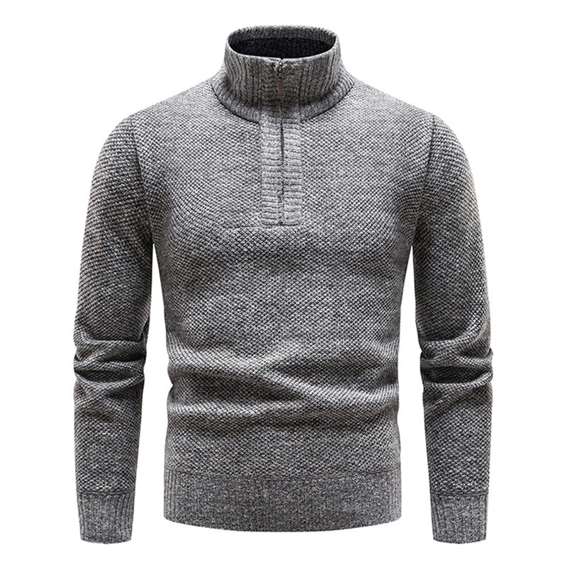 Knitted Men's Sweater with Half Zipper – Cedric