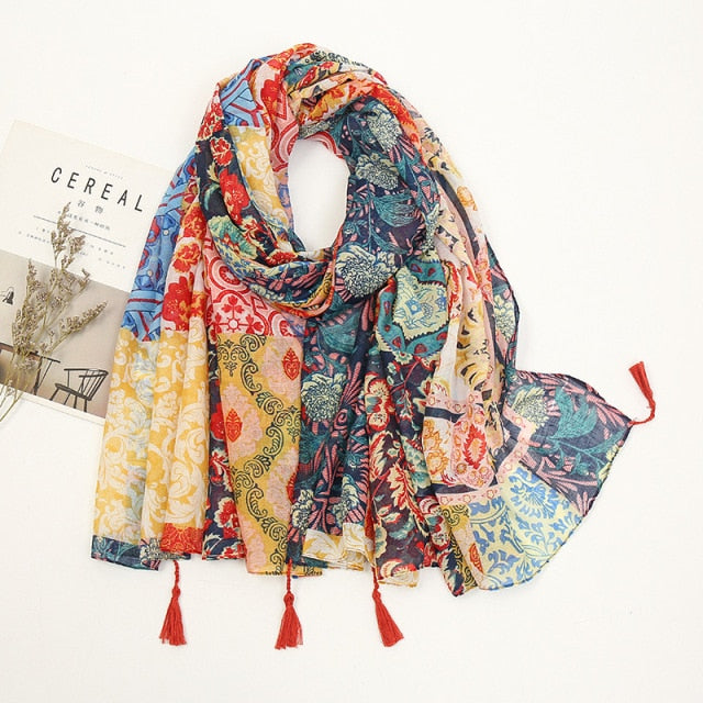 Lightweight Ladies Wrap With Tassel Details - Edna