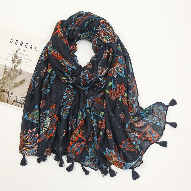 Lightweight Ladies Wrap With Tassel Details - Edna