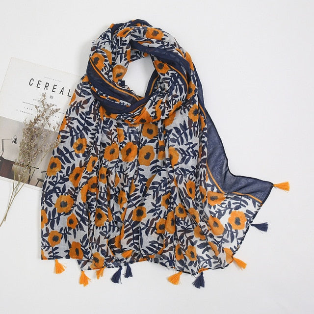 Lightweight Ladies Wrap With Tassel Details - Edna