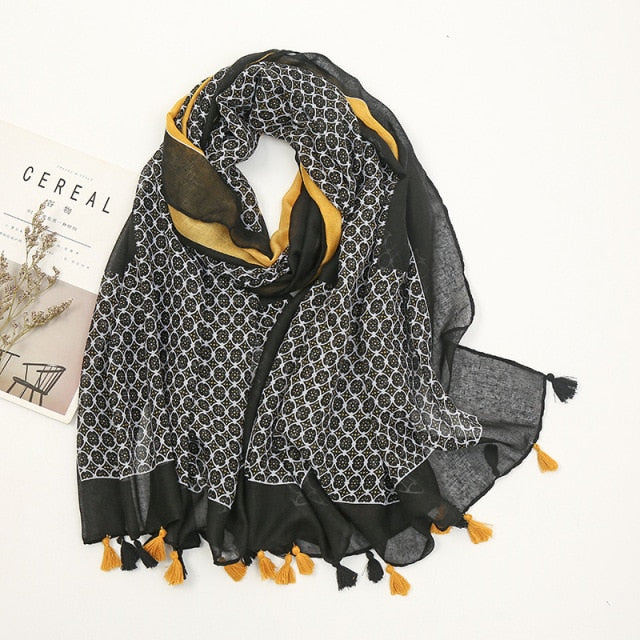 Lightweight Ladies Wrap With Tassel Details - Edna