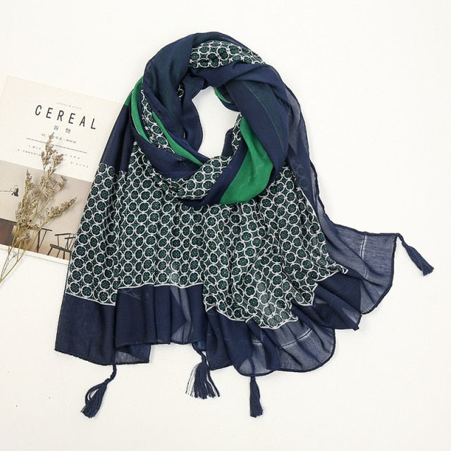 Lightweight Ladies Wrap With Tassel Details - Edna