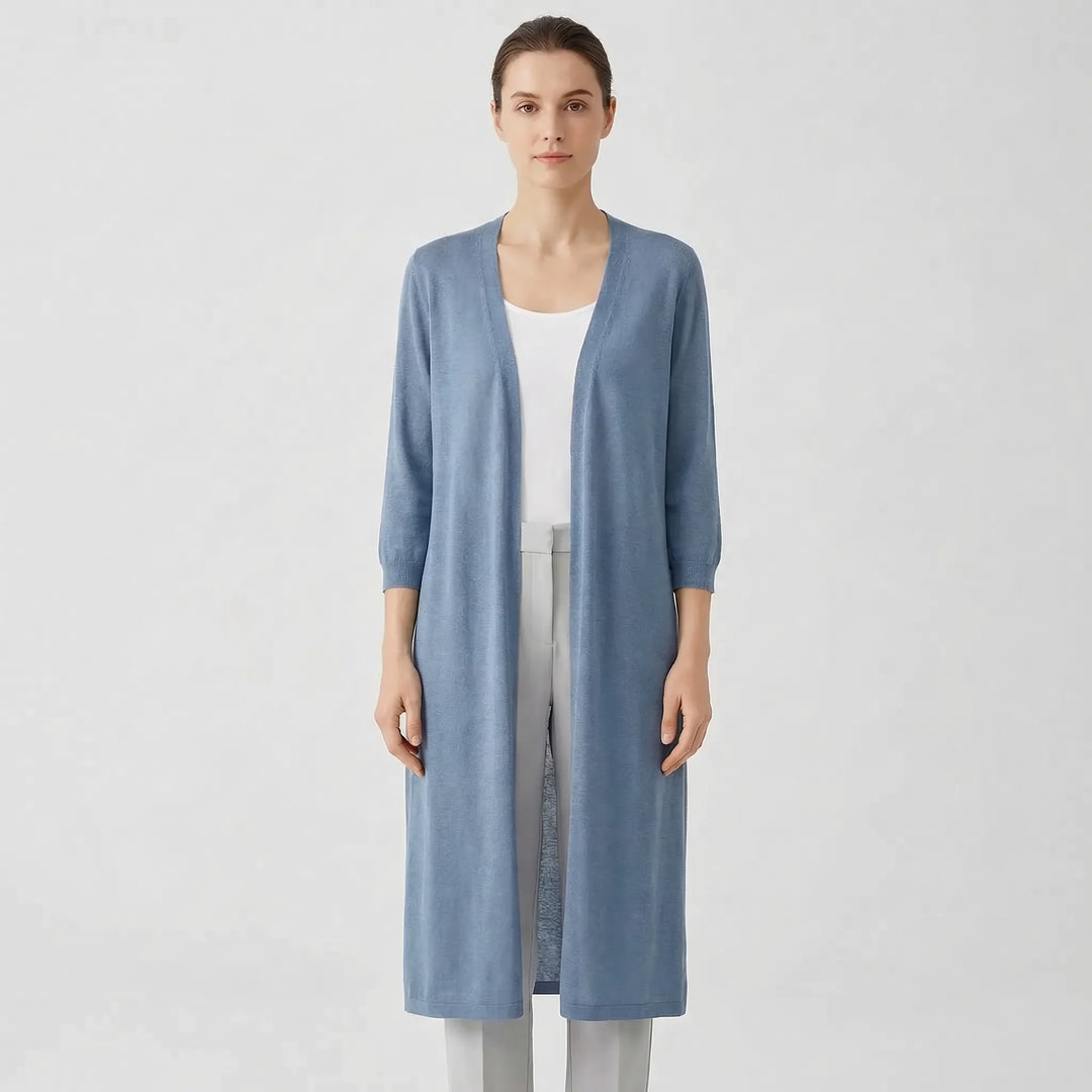 Lightweight Long Open-Front Cardigan - Cora