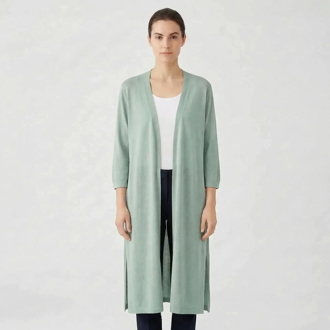 Lightweight Long Open-Front Cardigan - Cora