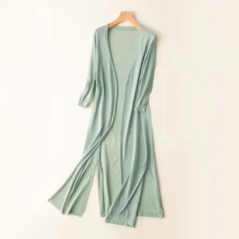 Lightweight Long Open-Front Cardigan - Cora