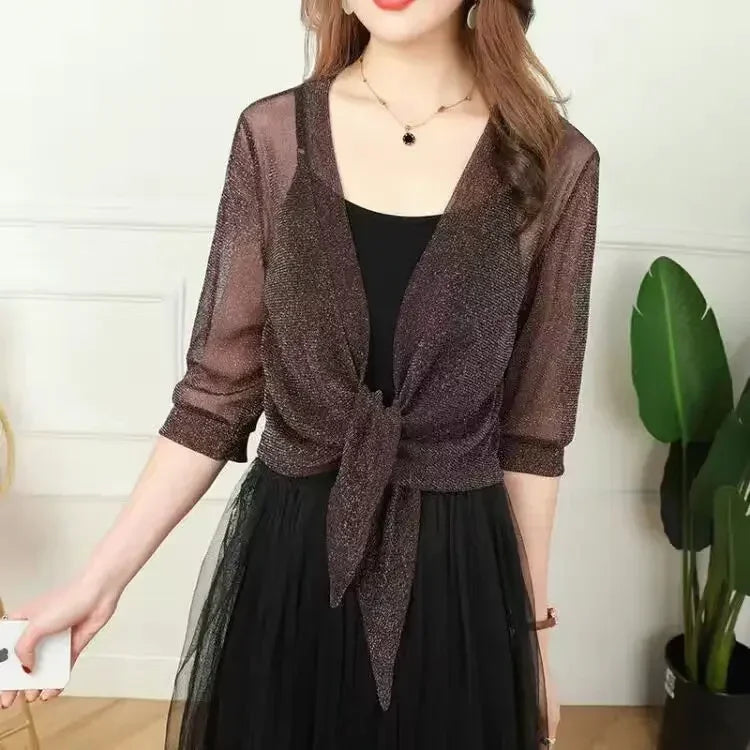 Lightweight Sparkly Shrug Cardigan - Kristi