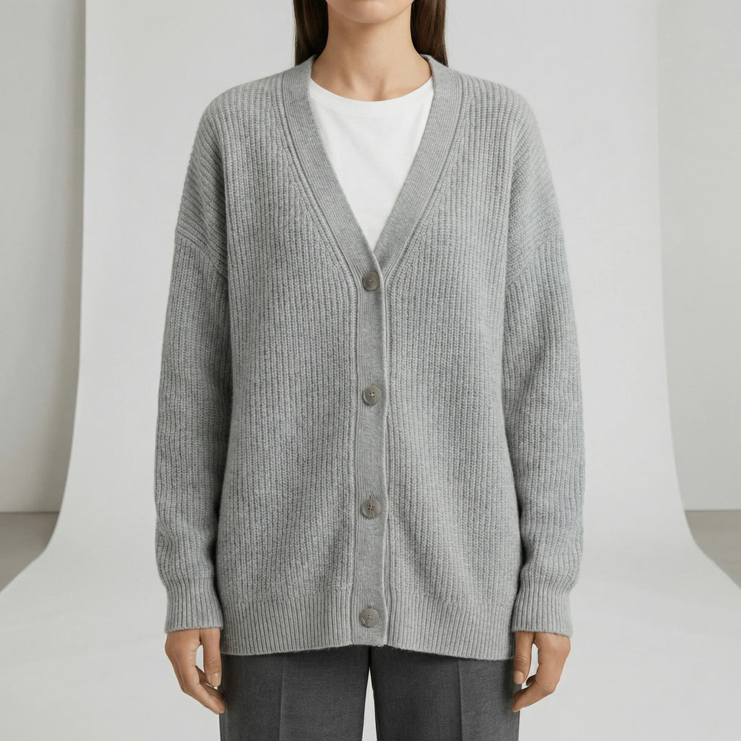 Locker Geschnittener Cardigan Mit Knopfleiste - Jamila