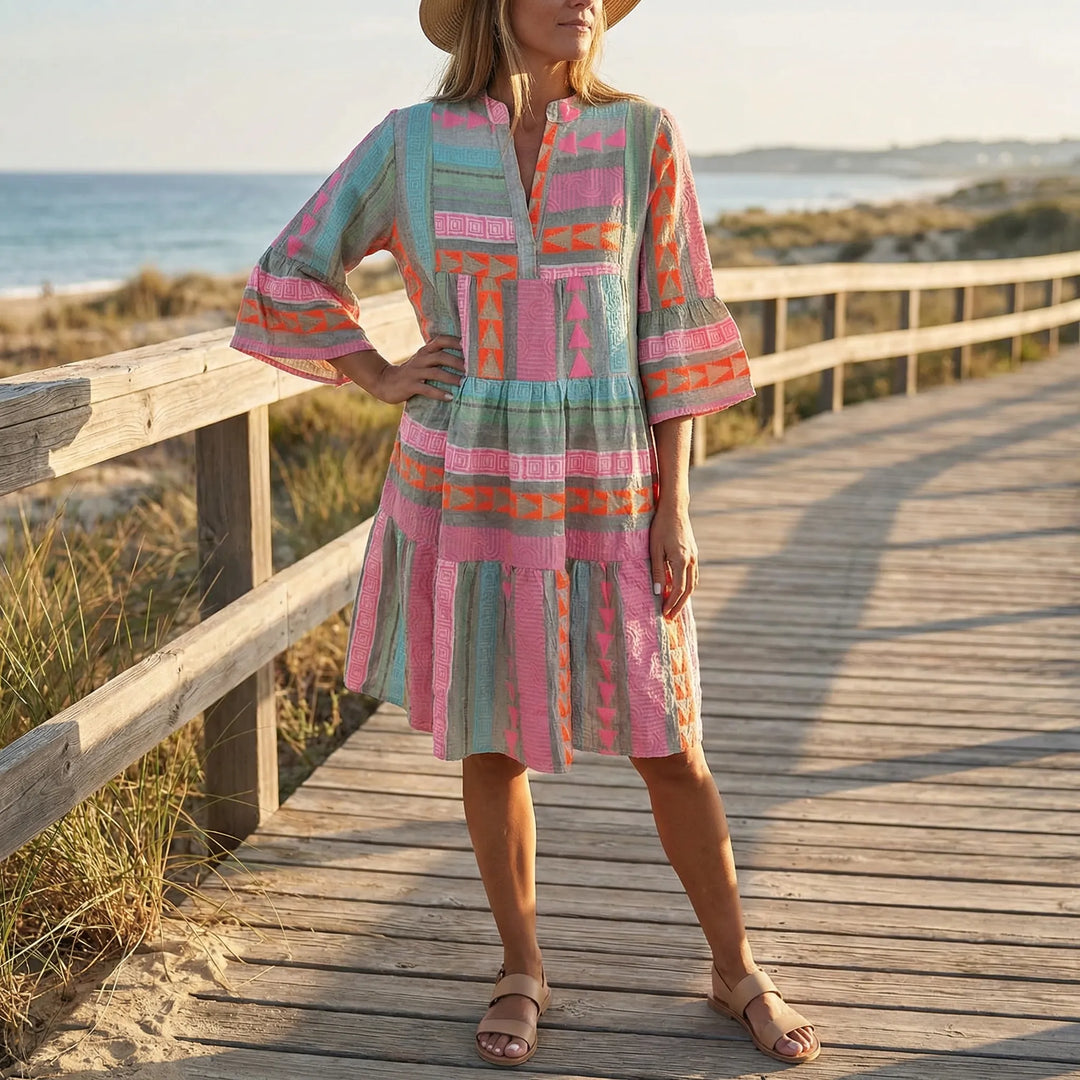 Lockeres Midikleid Mit Geometrischem Muster - Jackie
