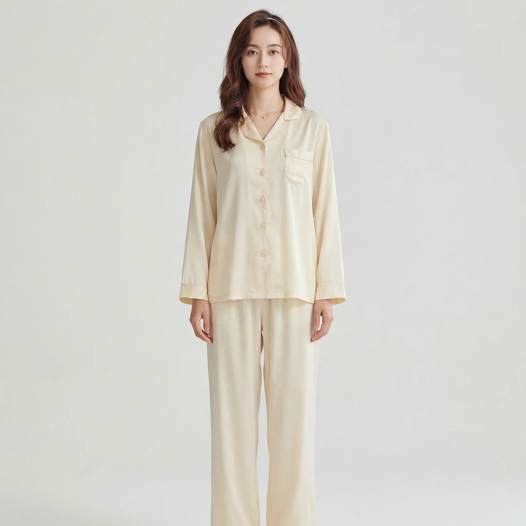 Long-Sleeve Button-Up Pyjama Set - Stephanie