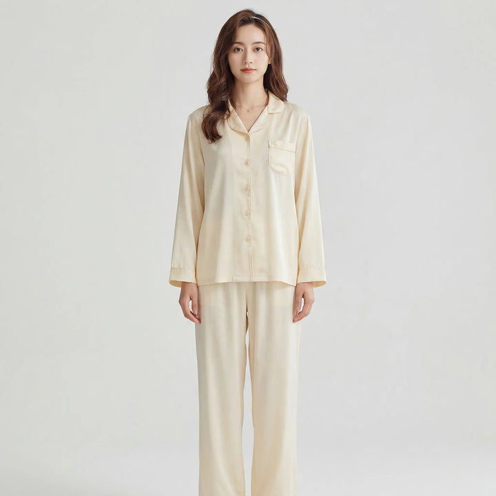 Long-Sleeve Button-Up Pyjama Set - Stephanie