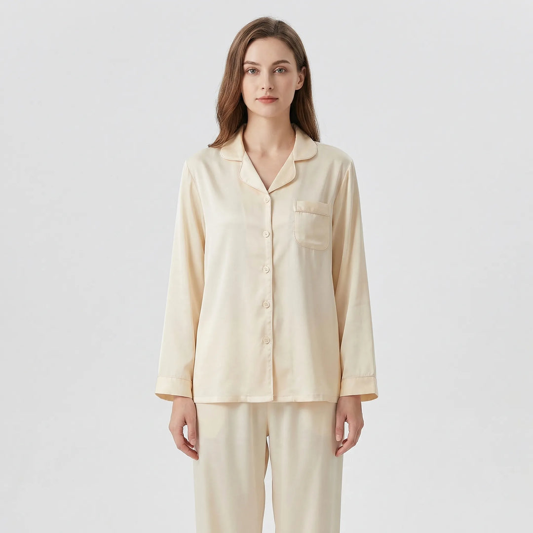 Long-Sleeve Button-Up Pyjama Set - Stephanie