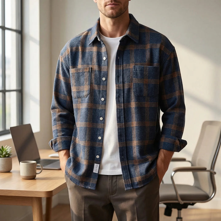 Long-Sleeve Checked Button-Up Shirt - Felipe