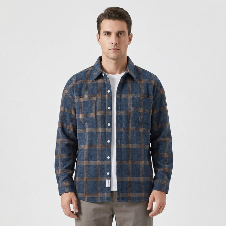 Long-Sleeve Checked Button-Up Shirt - Felipe