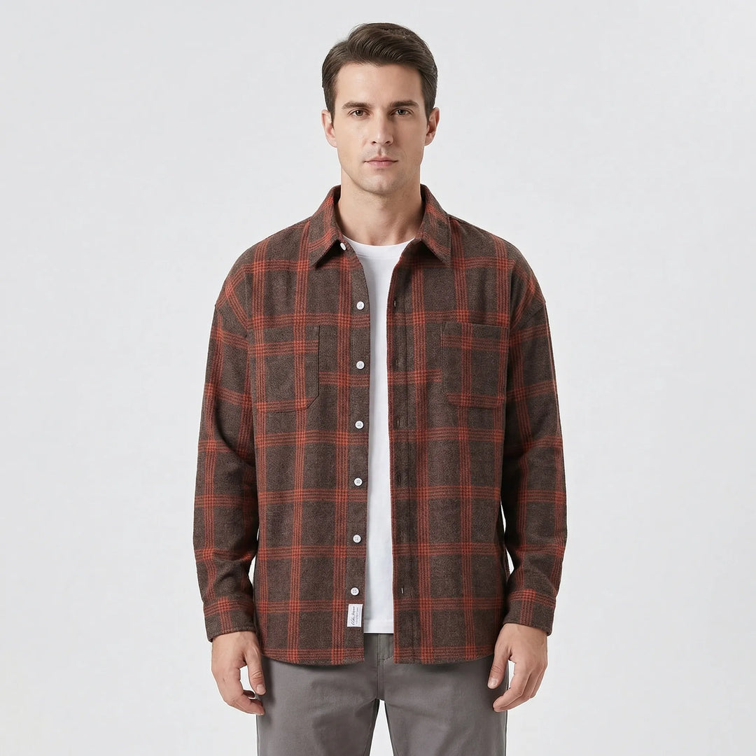 Long-Sleeve Checked Button-Up Shirt - Felipe