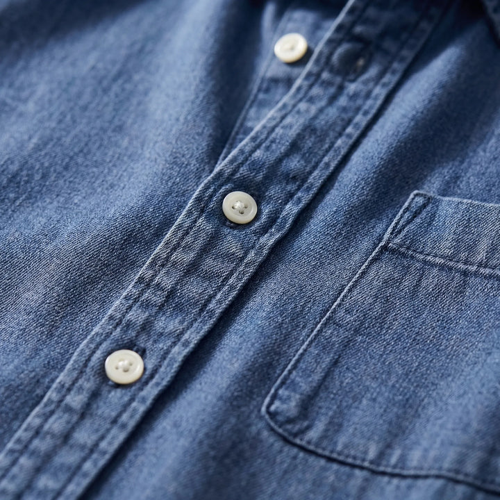 Long-Sleeve Denim Button-Up Shirt - Nick