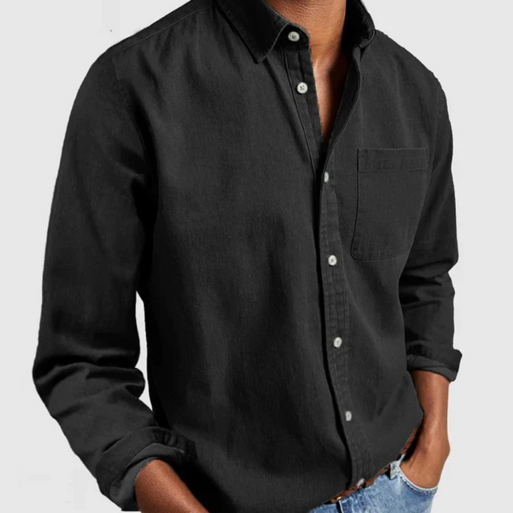 Long-Sleeve Denim Button-Up Shirt - Nick