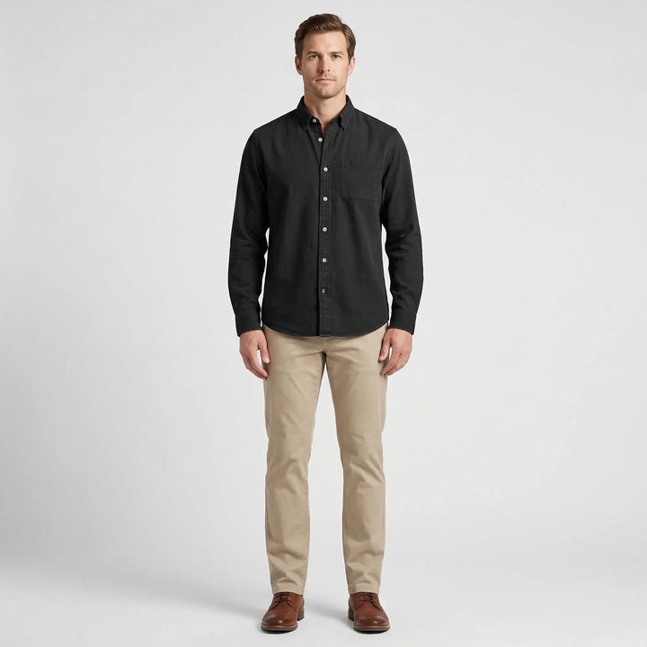 Long-Sleeve Denim Button-Up Shirt - Nick