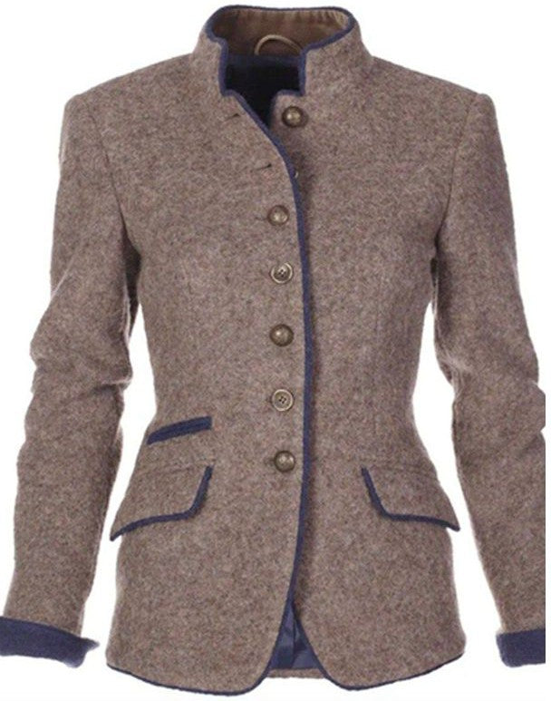 Long-Sleeve Jacket With A Stand Collar And Button Fastening - Lora