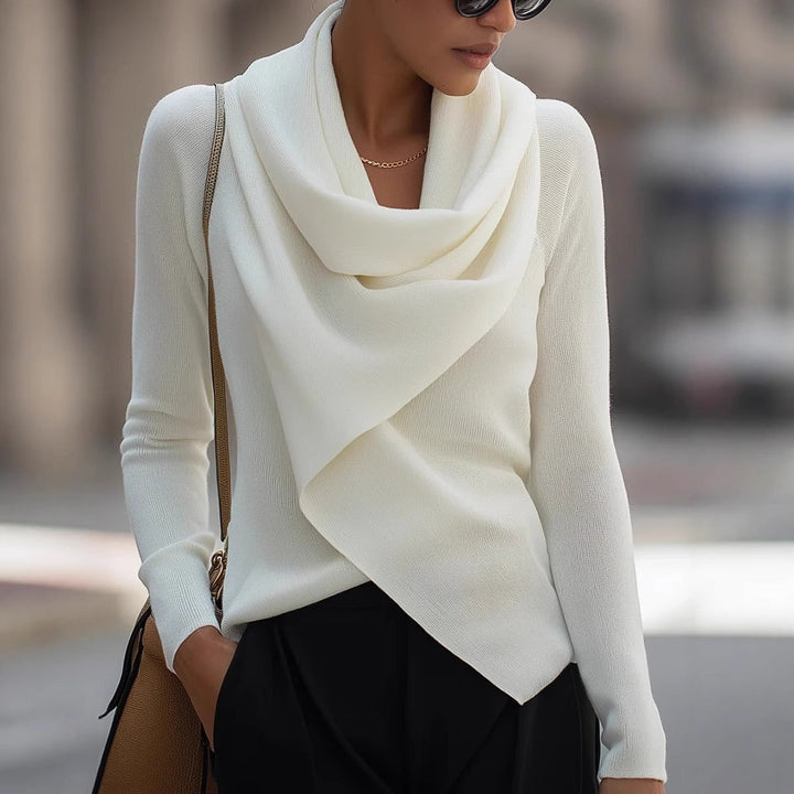 Long-Sleeve Knit Jumper With Wrap Detail - Ernestine