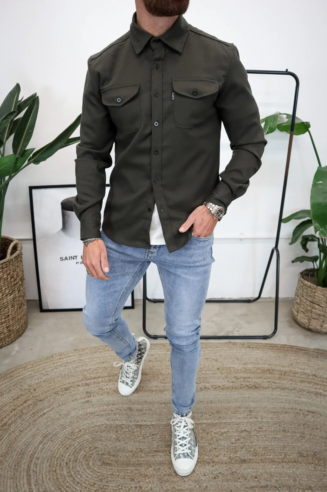 Long-Sleeved Overshirt With Chest Pockets - Fernando