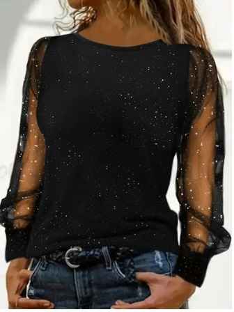 Long-Sleeved Top With Sparkle Details - Viola