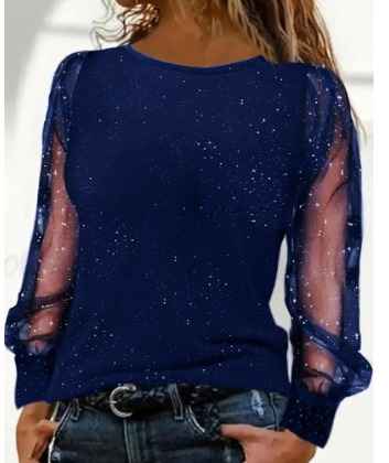 Long-Sleeved Top With Sparkle Details - Viola