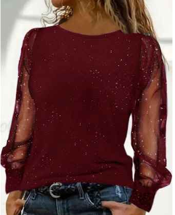 Long-Sleeved Top With Sparkle Details - Viola