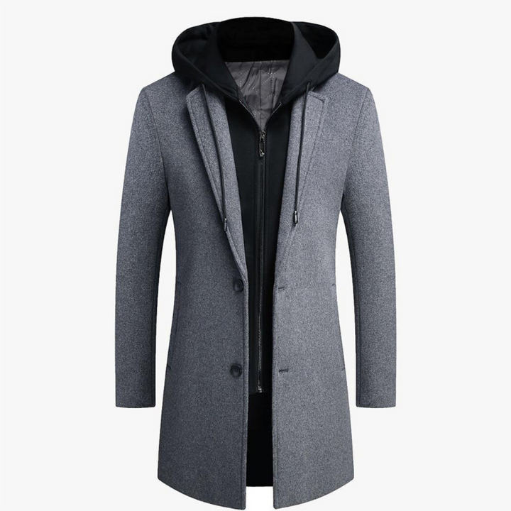 Long Line Hooded Men's Coat - Hugo