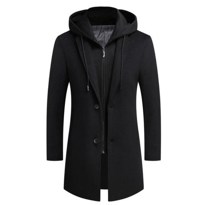 Long Line Hooded Men's Coat - Hugo
