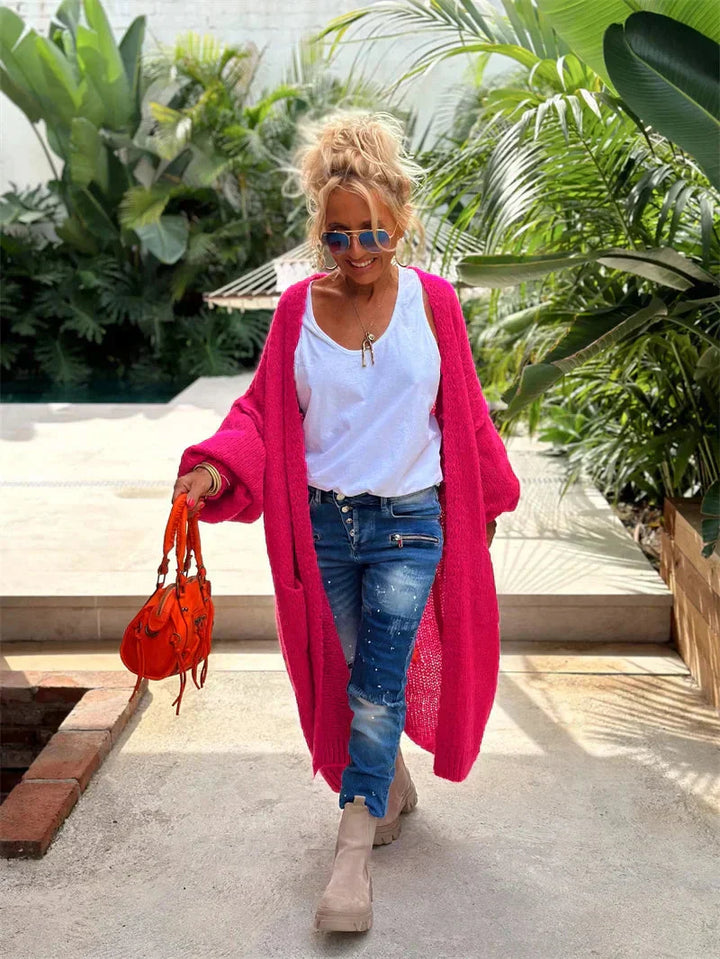 Long Oversized Bohemian Knit Cardigan - Faye