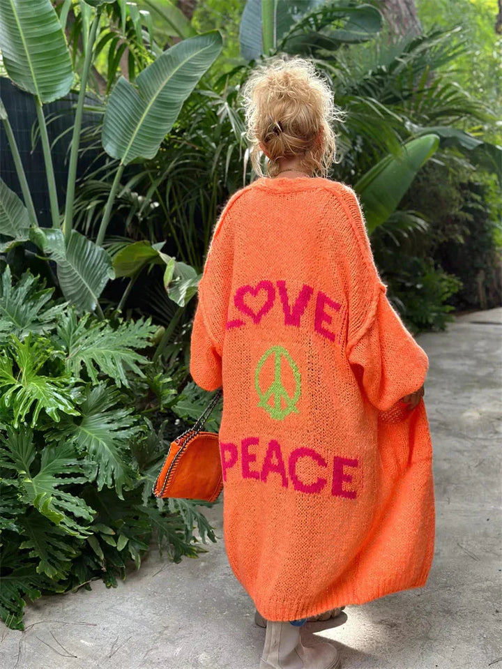 Long Oversized Bohemian Knit Cardigan - Faye