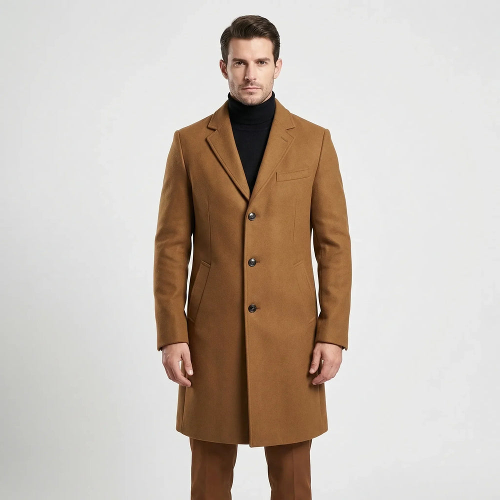 Long Single-Breasted Lapel Overcoat - Russell