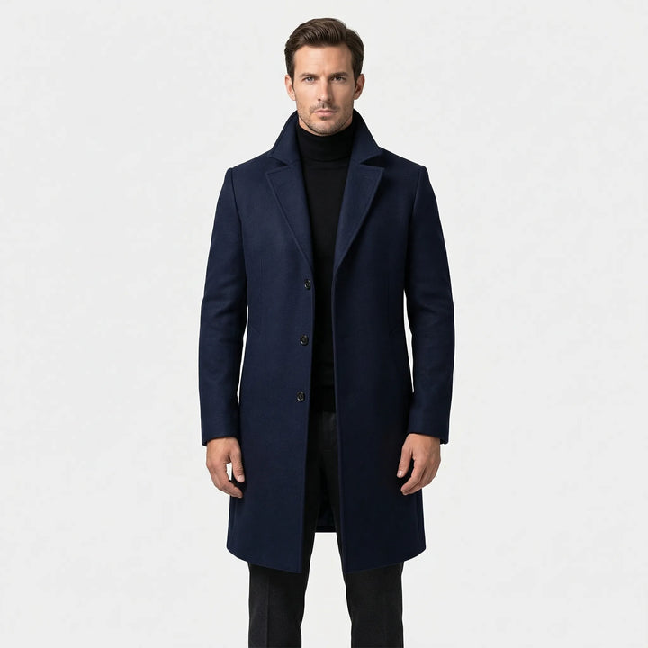 Long Single-Breasted Lapel Overcoat - Russell