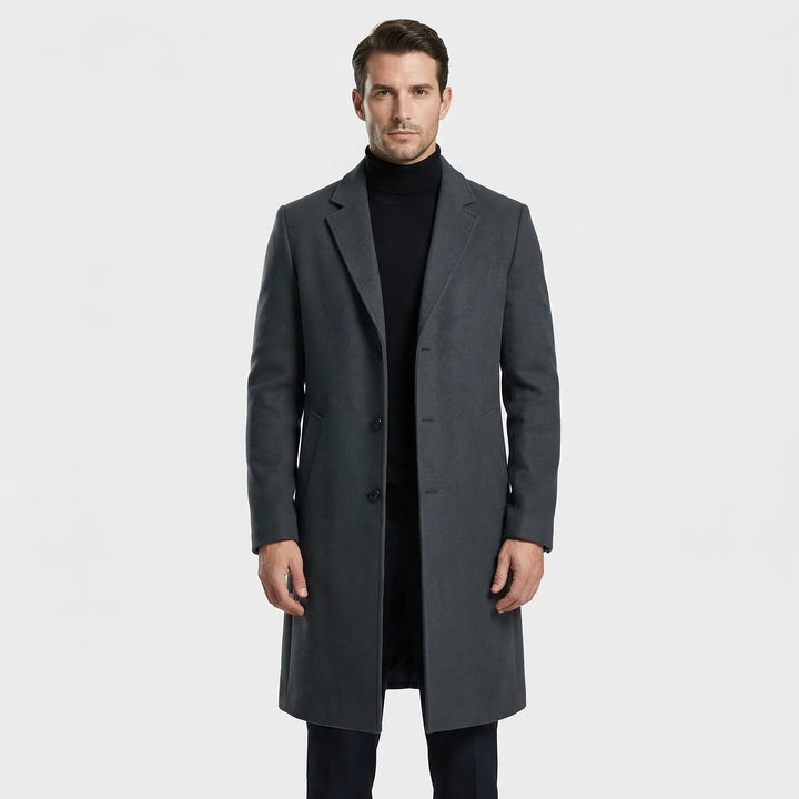 Long Single-Breasted Lapel Overcoat - Russell
