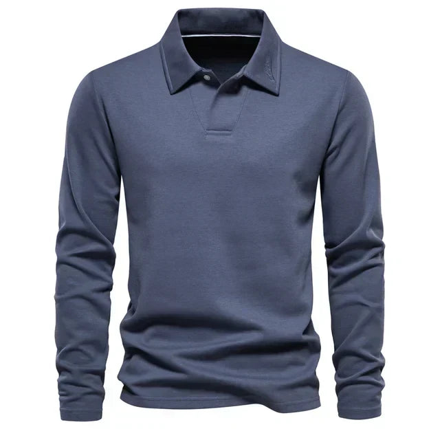 Long Sleeve Turn-Down Collar Polo - Carlton