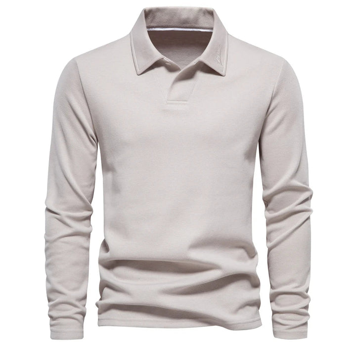 Long Sleeve Turn-Down Collar Polo - Carlton
