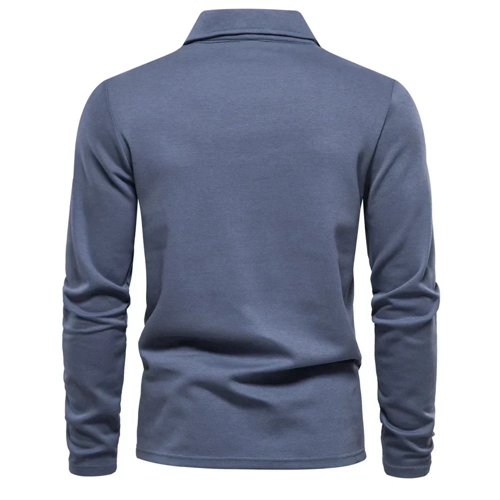 Long Sleeve Turn-Down Collar Polo - Carlton