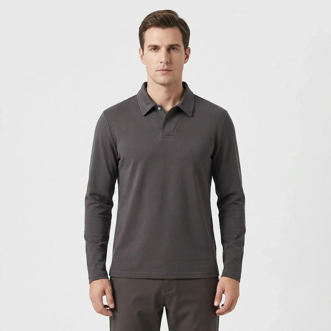 Long Sleeve Turn-Down Collar Polo - Carlton