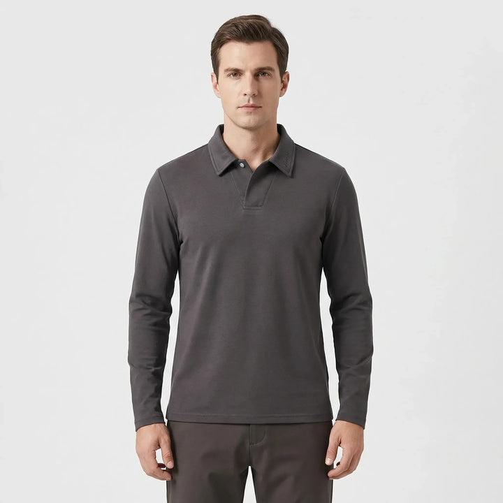 Long Sleeve Turn-Down Collar Polo - Carlton