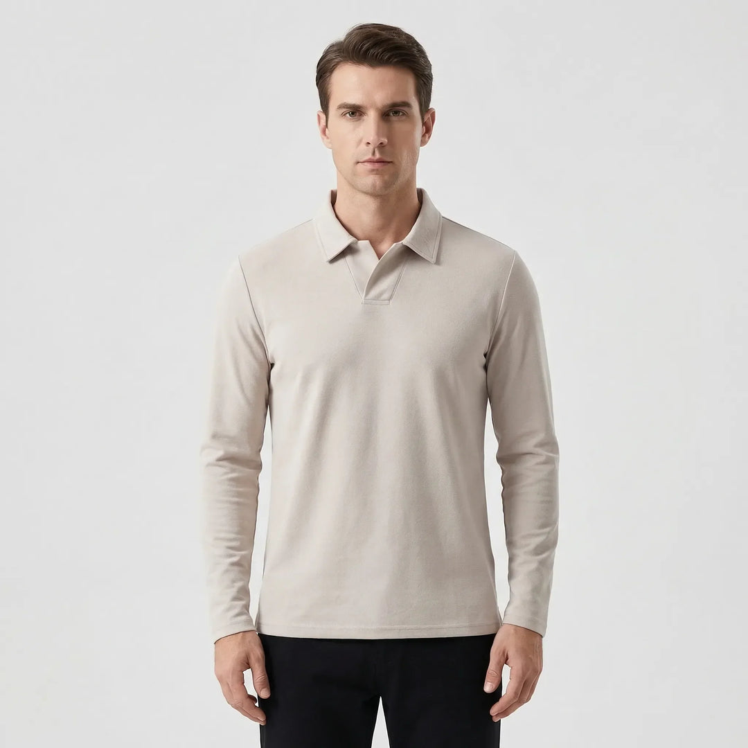 Long Sleeve Turn-Down Collar Polo - Carlton