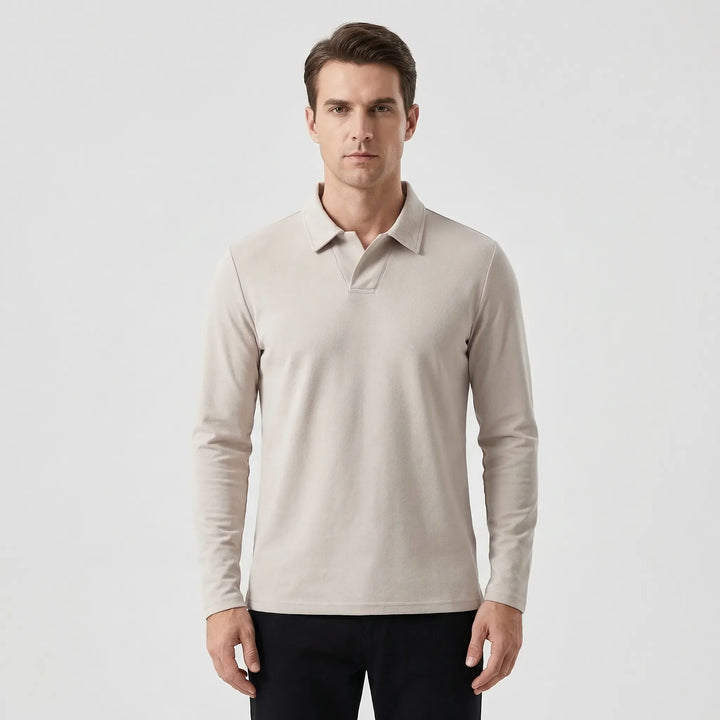 Long Sleeve Turn-Down Collar Polo - Carlton