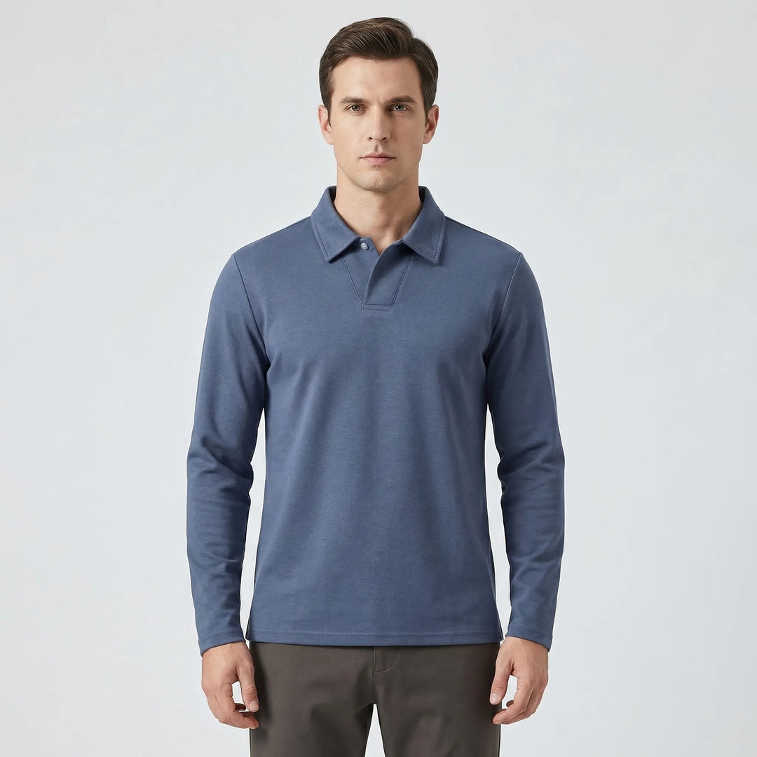 Long Sleeve Turn-Down Collar Polo - Carlton